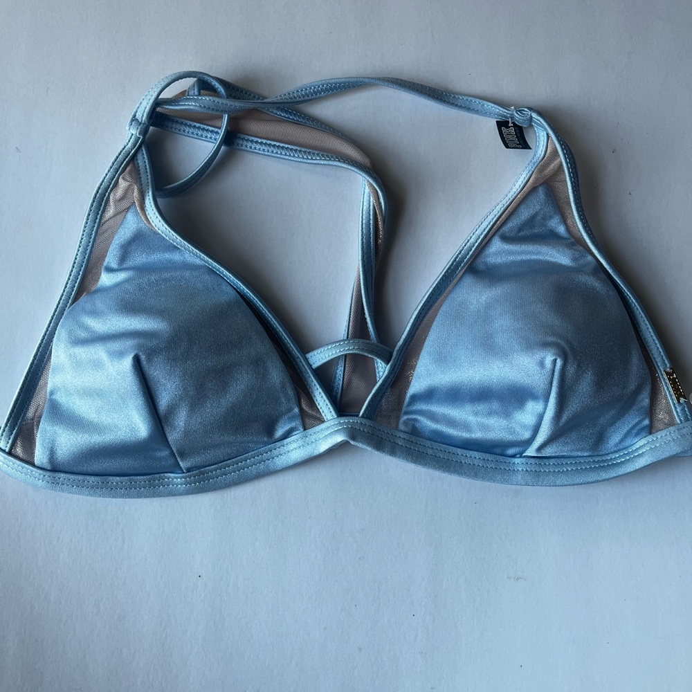Pink blue bikini top